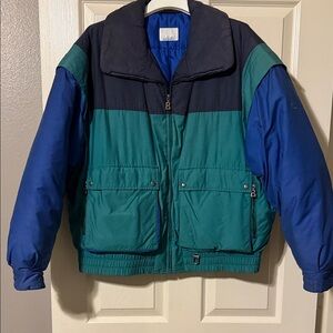 Bogner Blue and Green Puffer Jacket